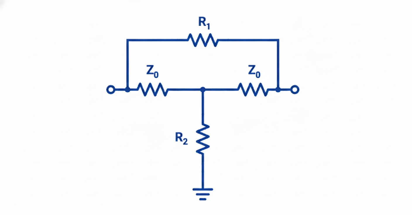 Bridged-tee attenuator diagram